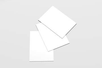 Minimalist Flyer Mockup with Overlapping Sheets on Clean White Background
