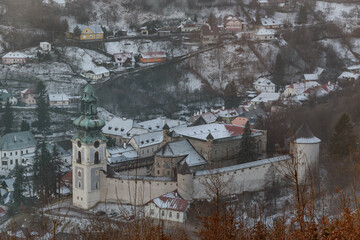 Star&yacute; z&aacute;mok (Old Castle) in winter, Bansk&aacute; &Scaron;tiavnica, Slovakia
