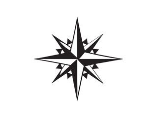 Obraz premium Minimalist compass icon 2D vector line illustration