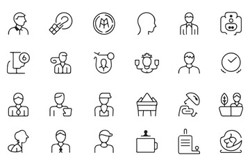 Professional corporate responsibility and sustainability outline icon collection