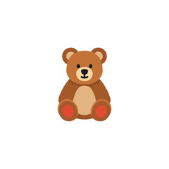 Obraz premium Cute Brown Teddy Bear Sitting Isolated on White