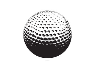 Minimalist Golf Ball 2D Vector Line Art Illustration