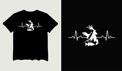 Heartbeat Hunting t-shirt design for t-shirt quotes or poster svg printable cut file