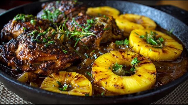 Jerk Chicken With Pineapple Slices Island Heat