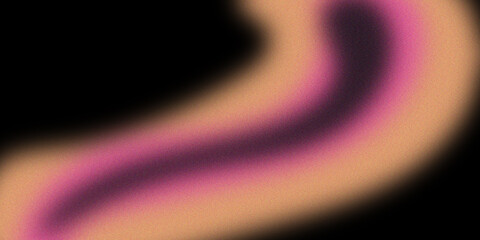 Abstract flowing wave of pink and orange colors on black background