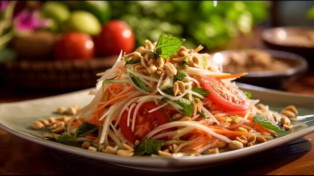 Salada Papaya Com Lim Amendoim