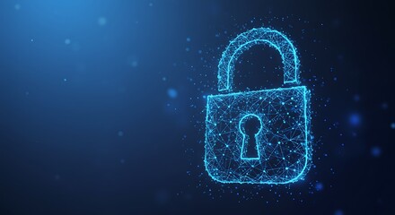 Digital technology padlock for protection data network internet security concept