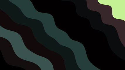 Wavy Lines Abstract - Dark Teal, Black, Brown Stripe Design for Modern Backdrops