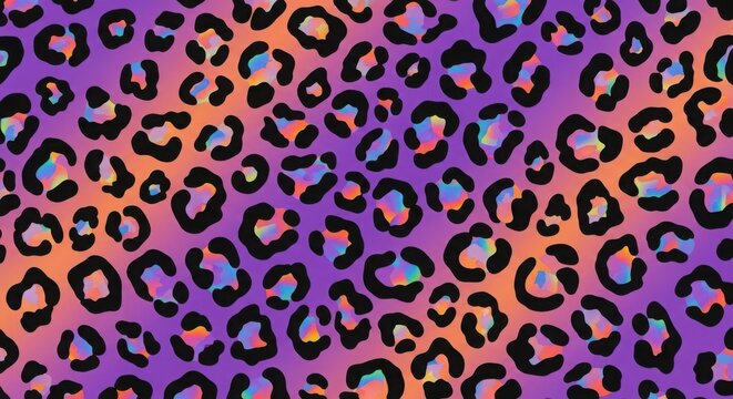 Vibrant leopard print pattern with gradient background