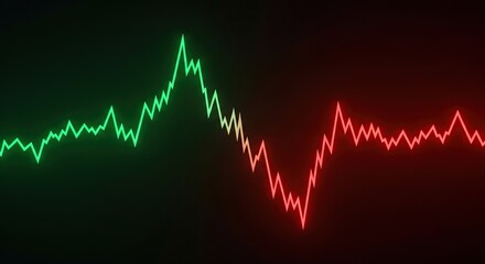 Fluctuating stock market chart illustrating gain and loss data