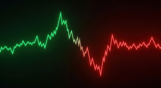 Fluctuating stock market chart illustrating gain and loss data