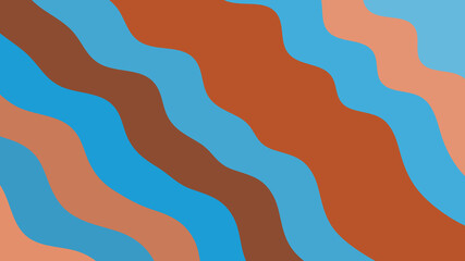 Abstract Wavy Lines in Earth Tones Background: Dynamic Pattern with Flowing Shapes