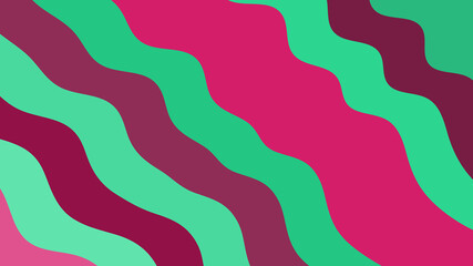 Abstract Wavy Lines: Mint Green & Magenta Stripes - Dynamic Background for Designs & Creative Projects!