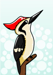 Illustration of a cute woodpecker