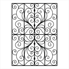 Elegant Decorative Window Grill Vector Design
