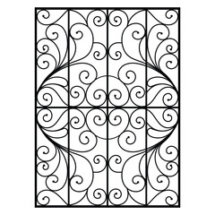 Elegant Decorative Window Grill Vector Design