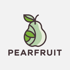 Pear fruit logo design