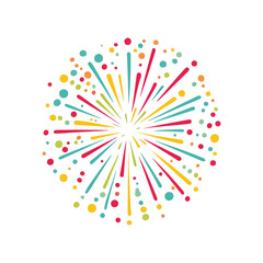 Obraz premium Colorful Burst Abstract Celebration Design on White