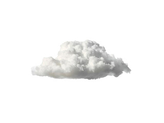 Fluffy white cloud isolated on a transparent background. Perfect for weather graphics, sky scenes, digital art, or any design needing a natural element. Easy to integrate.