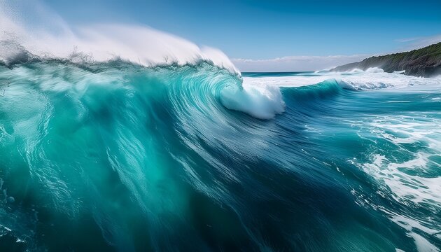 abstract waves of turquoise water rise and fall capturing the essence of a dynamic sea in a stunning display of fluid artistry