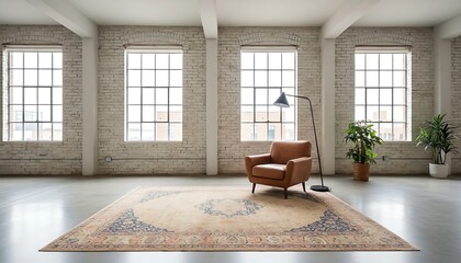 Modern living room interior design with fireplace, luxury furniture, sofa, and light wood floor in an apartment