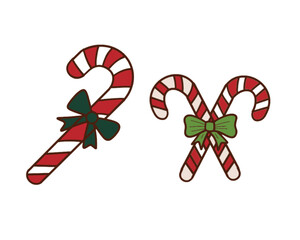 candy cane with a beautiful bow 