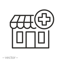 Drugstore Icon Vector Pharmacy Line Illustration