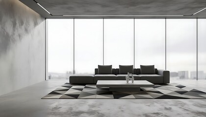 Modern luxury apartment living room interior design with white furniture, window view, and light space