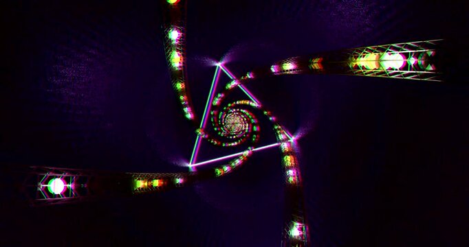 Dynamic tunnel animation with vibrant colors and seamless looping for visual striking effects