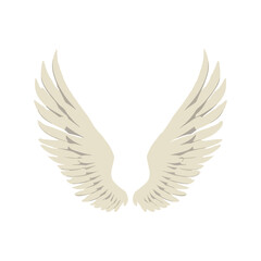 Obraz premium Elegant Angel Wings Icon on White Background