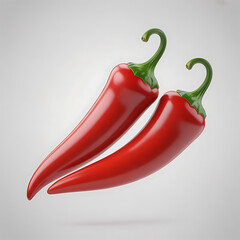 Red chili pepper food isolated on white for spicy cooking ingredient