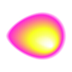 Isolated Gradient Shape. Holographic Blob For Collage Or Sticker. Abstract Element on Transparent Background. Cutout. Bright Rainbow Colors. Pink And Yellow Gradient Shape.