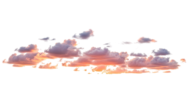 An orange sunset illuminates the beautiful summer sky with cloudscape and the explosion of fire and water