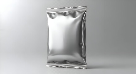"Blank Metallic Stand‑Up Pouch Foil Bag with Gusset  Flexible Resealable Packaging Mockup for Snacks, Coffee, Pet Food or Bulk Single‑Serve Products"

