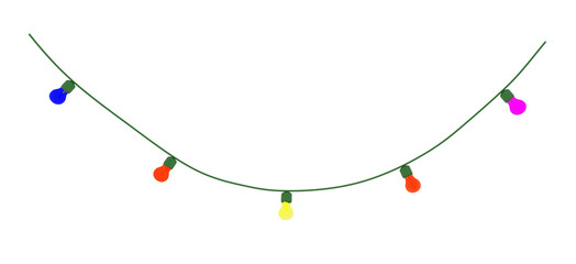 xmas lights transparent isolated for background - 3d rendering