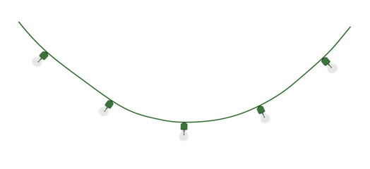 xmas lights transparent isolated for background - 3d rendering