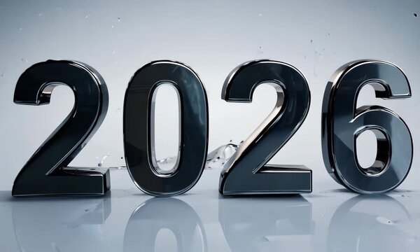 Blue Silver Metallic 2026 Animation with Wet Surface Reflection