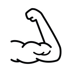 Outline Muscular Arm Vector Illustration Icon for Fitness and Strength Design