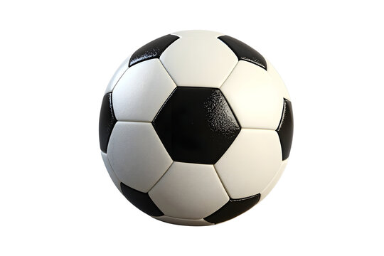 Classic Black and White Soccer Ball on a Transparent Background