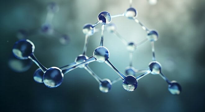 Abstract 3d molecular structure with glowing nodes and connections