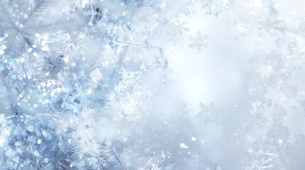 Elegant Frost Crystal Background with Soft Snow Elements