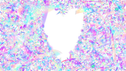 Hologram Sparkle. Iridescent Effect. Pink Happy Serpentine. Isolated Banner. Light Colourful Cristals. Digital Dust. Carnival Tinsel. Glare Texture. Blue Hologram Sparkle