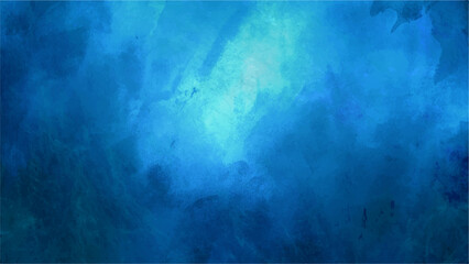 Deep Abstract Blue Watercolor Texture Background, Glowing Cyan Underwater Abyss & Ice. Ethereal Smoke, Navy Vignette & Grunge Gradient Wallpaper for Digital Art, Web Design & Graphic Projects