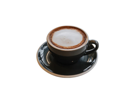 A steaming cup of coffee sits on a saucer, ready to be enjoyed. - Powered by Adobe