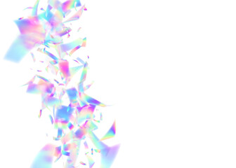 Birthday Burst. Carnaval Confetti. Blue Light Ribbon. Isolated Poster. Art Iridescent Illustration. Falling Banner. Celebrate Effect. Retro Sparkle. Purple Birthday Burst