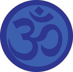 Om Symbol: A minimalist depiction of the sacred Om symbol, presented in a clean, modern style, conveying serenity and spiritual depth. 