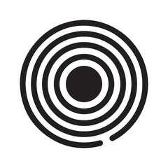Minimalist Black and White Concentric Circles Geometric Vector Design