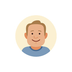 Smiling Caucasian Man Avatar in a Soft Beige Circle