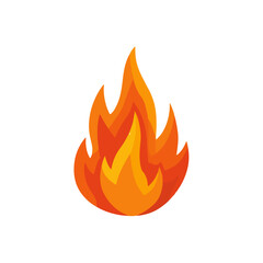 Stylized Fire Element on White Background Heat Icon
