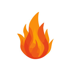 Vibrant Flame Illustration on White Background Heat Design